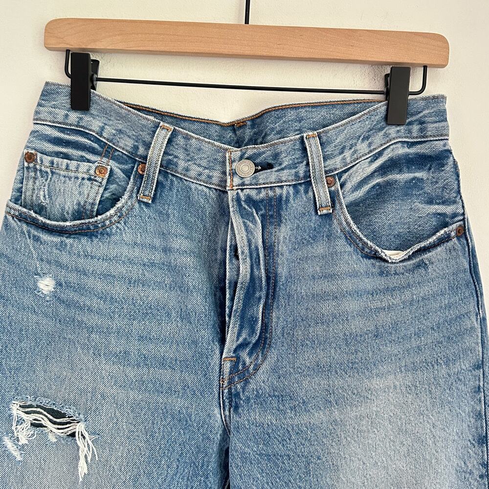 Levi's 501 Distressed Button Flu Skinny Jeans Size 28 - Picture 2 of 6